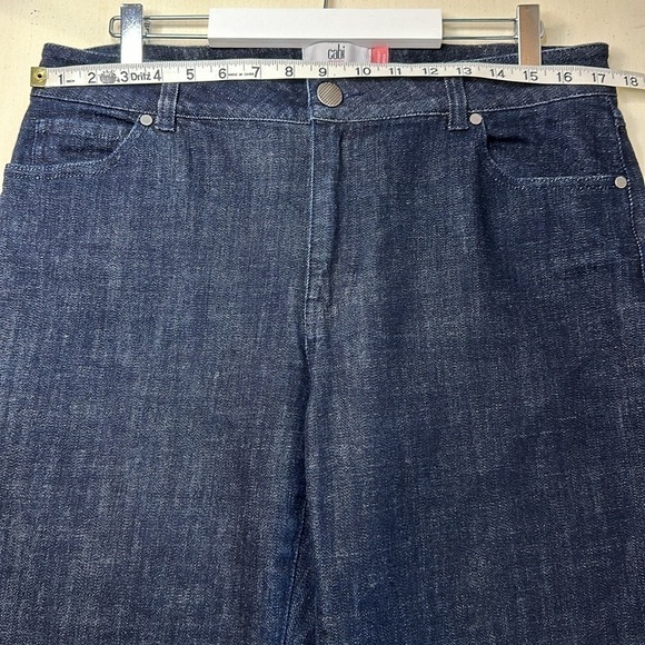 CAbi Wide Leg High Rise Trouser Jeans #5691 Deep Sea Dark Wash Size 12 Long - Picture 11 of 13